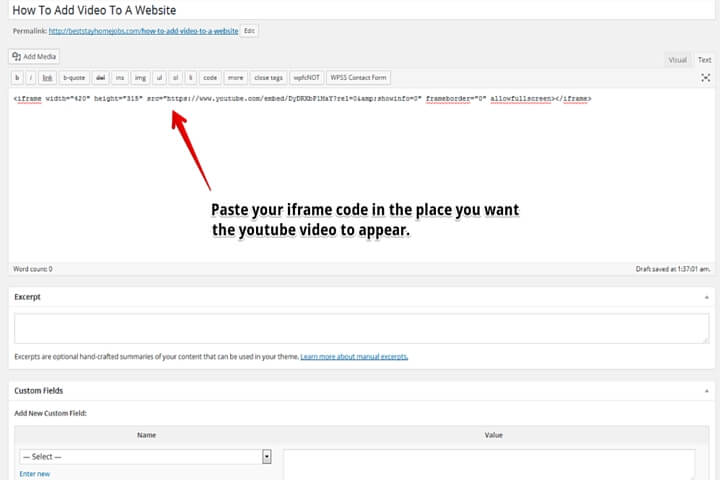 how to add videos to a wordpress website from youtube