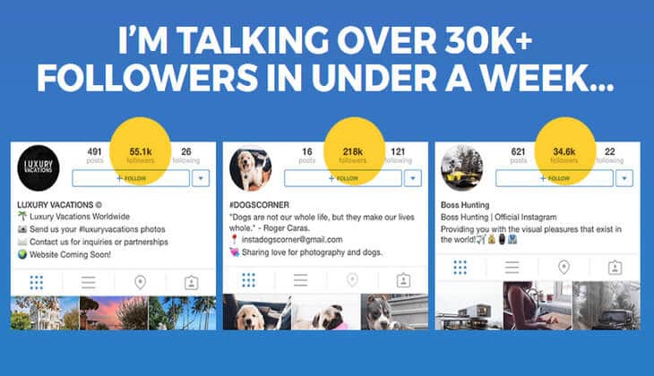 Results Showing 30k followers in under one week with instamate 2