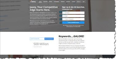 Jaaxy Keyword Research Tool Home Page