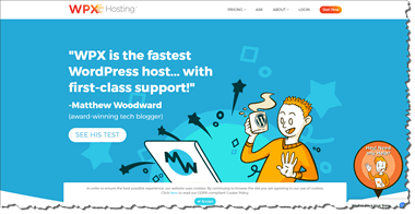 WPX Web Hosting Home Page