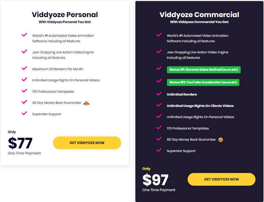 Viddyoze Review - Viddyoze Pricing