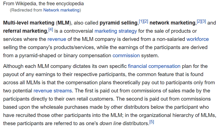 Young Living MLM Review - Wikipedia Definition of Multi-Level Marketing